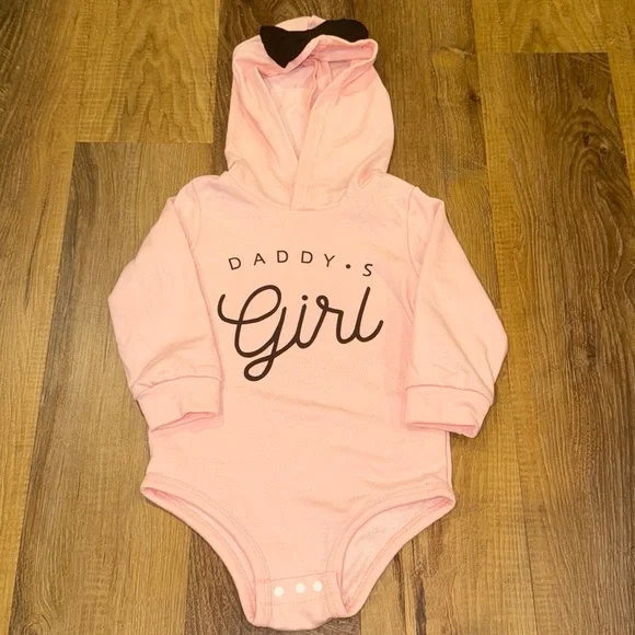 SHEIN Pink 'Daddy's Girl' Hooded Bodysuit (Size: 18-24 months)(NWT) - Picture 2 of 9